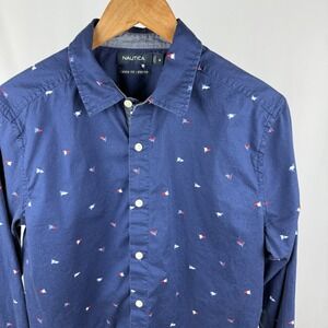 Nautica Mens Classic‎ Fit / Stretch Medium Blue Shirt